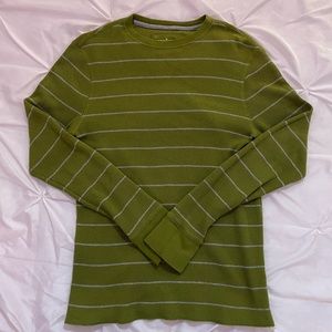 urban pipeline green and grey/white striped oversized, sweater Size M